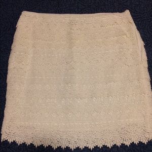 White layered lace skirt